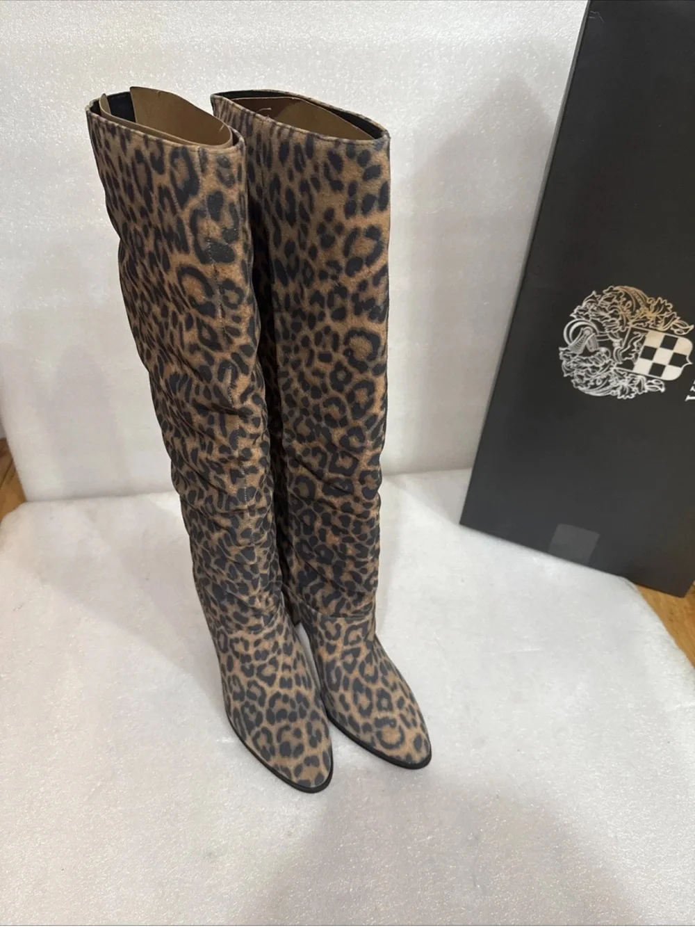 Vince Camuto Sorina Slouchy Knee High Boot, Camel Wide Calf New